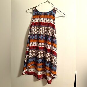 Pink Rose Asymmetrical Sleeveless Tank Top (S)